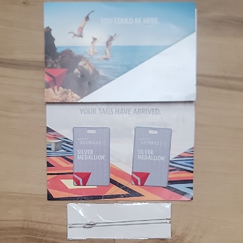 Delta Airlines Silver Medallion Luggage Tags Metal